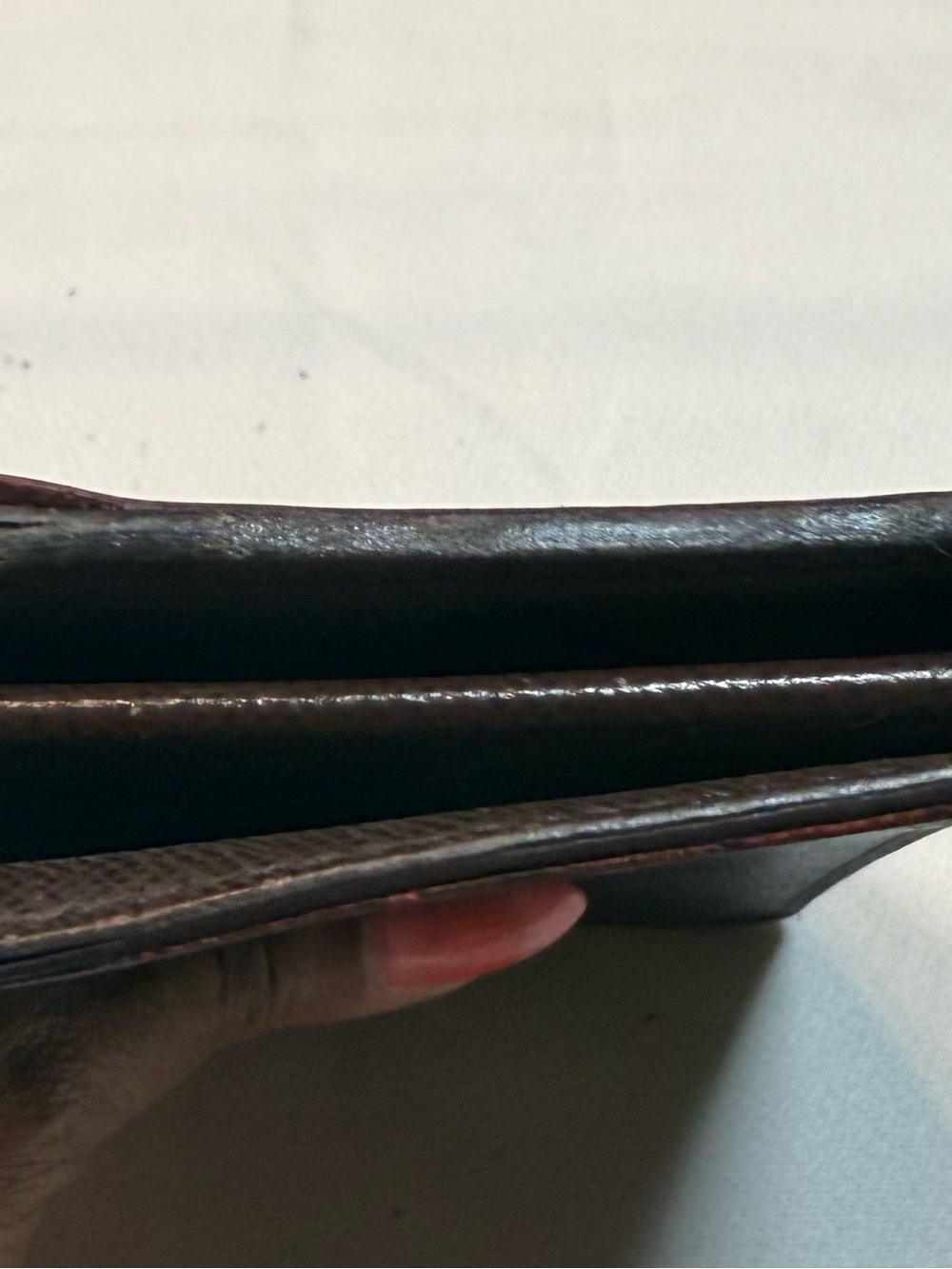 🏥LOUIS VUITTON ***Damaged***LV Brazza Long Wallet N60017 Damier Ebene Brown - Picture 6 of 12